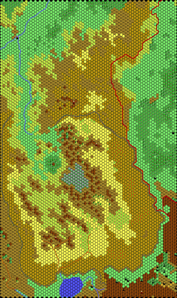 Adri Varma Plateau, 8 miles per hex by Thibault Sarlat, July 2001