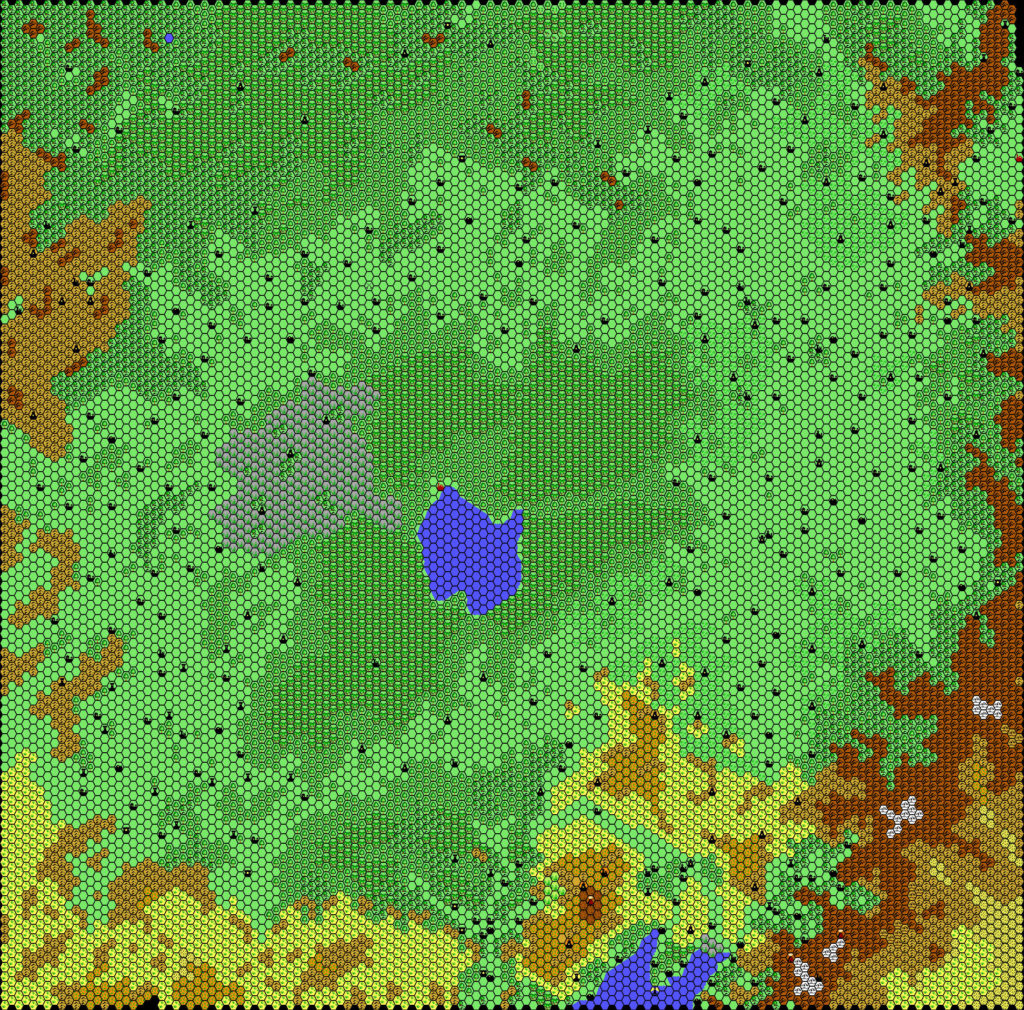 Combined map of Hule, 8 miles per hex by Thibault Sarlat, July-August 2001; assembled by Thorfinn Tait, October 2021