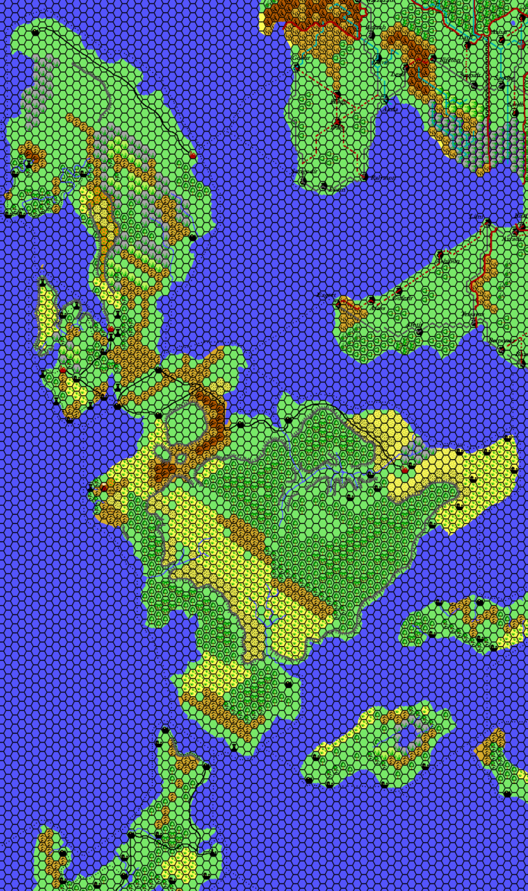 Thibault’s Isle of Dawn, 24 miles / hex | Atlas of Mystara