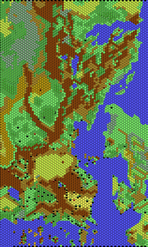 The Known World, 24 miles per hex by Thibault Sarlat, September 2001