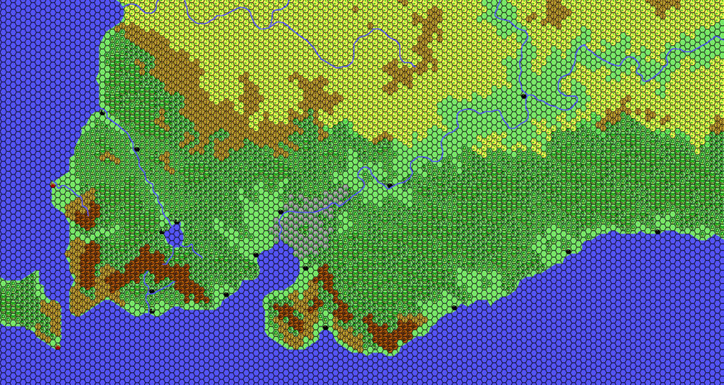 Minaea, 24 miles per hex by Thibault Sarlat, April 2002