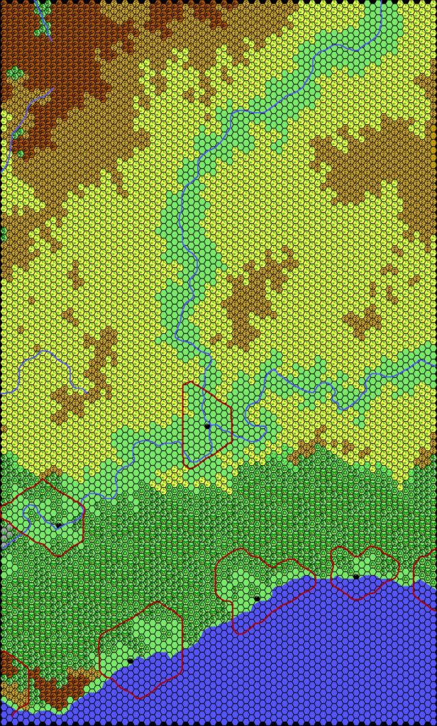 Minaea Central, 24 miles per hex by Thibault Sarlat, May 2001