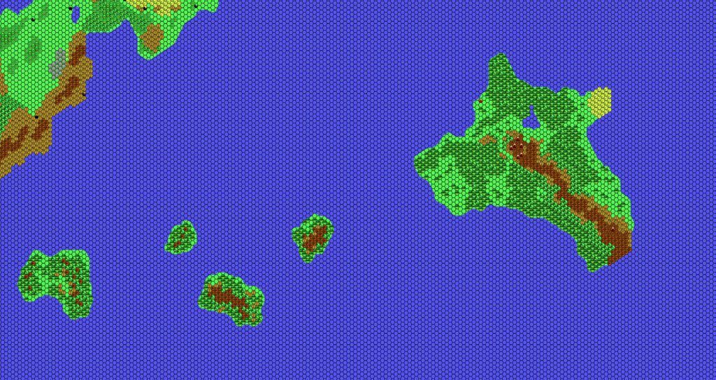 Composite map of the Pearl Islands, 8 miles per hex by Thibault Sarlat, July 2002, assembled by Thorfinn Tait, October 2021