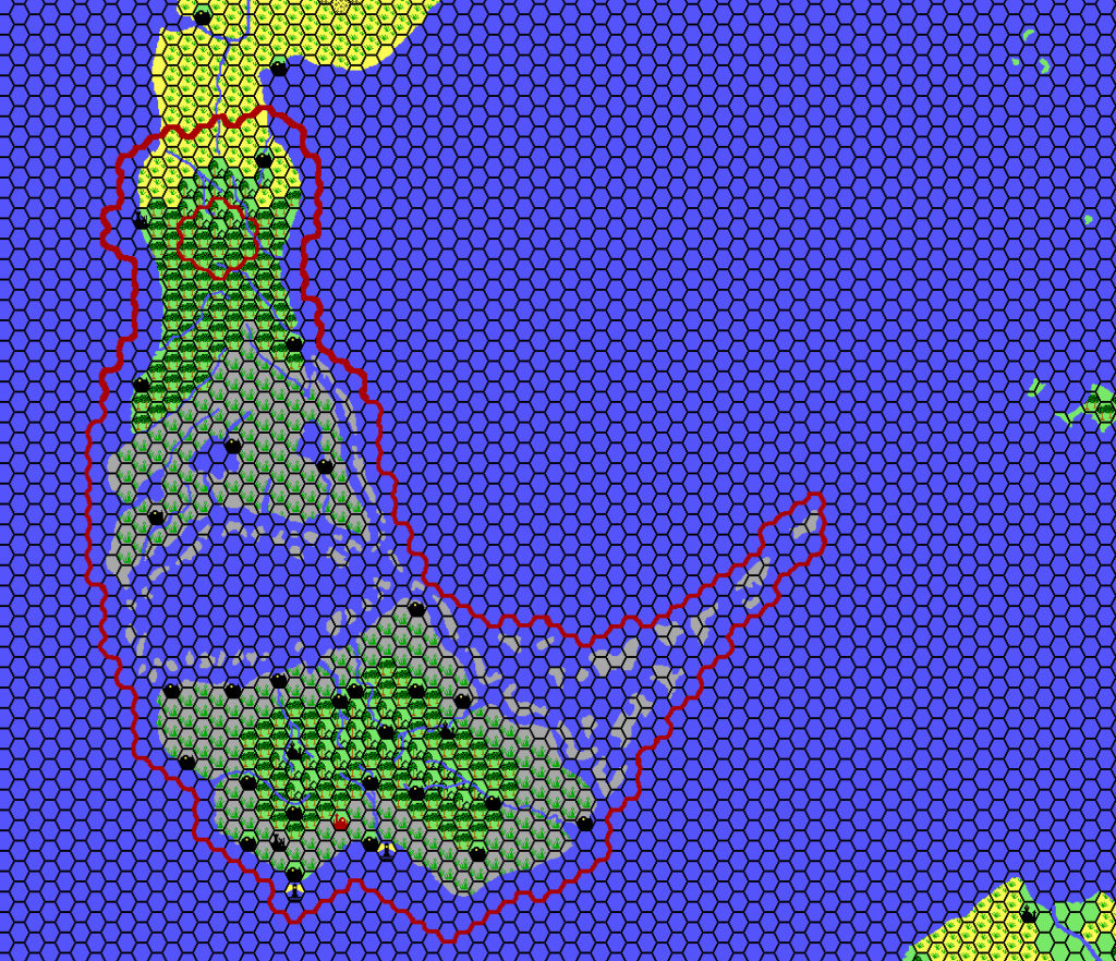 The Serpent Peninsula, 24 miles per hex by Thibault Sarlat, November 2001