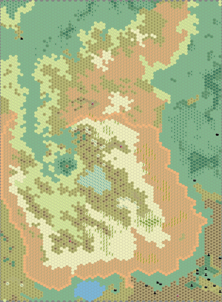 Adri Varma Plateau, 8 miles per hex by Thibault Sarlat, July 2005