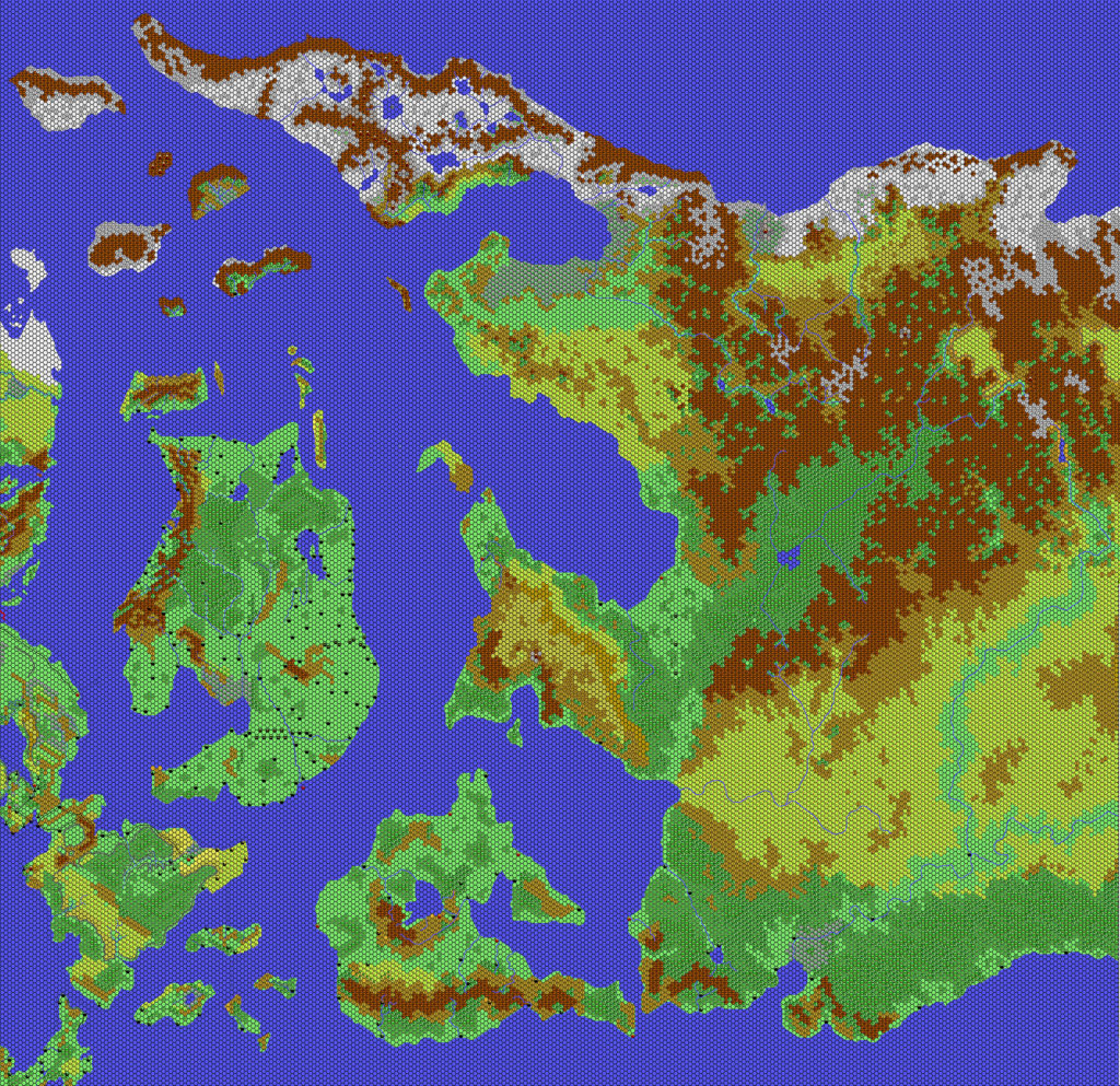 The Alphatian Sea Region, 24 miles per hex by Thibault Sarlat, April 2002