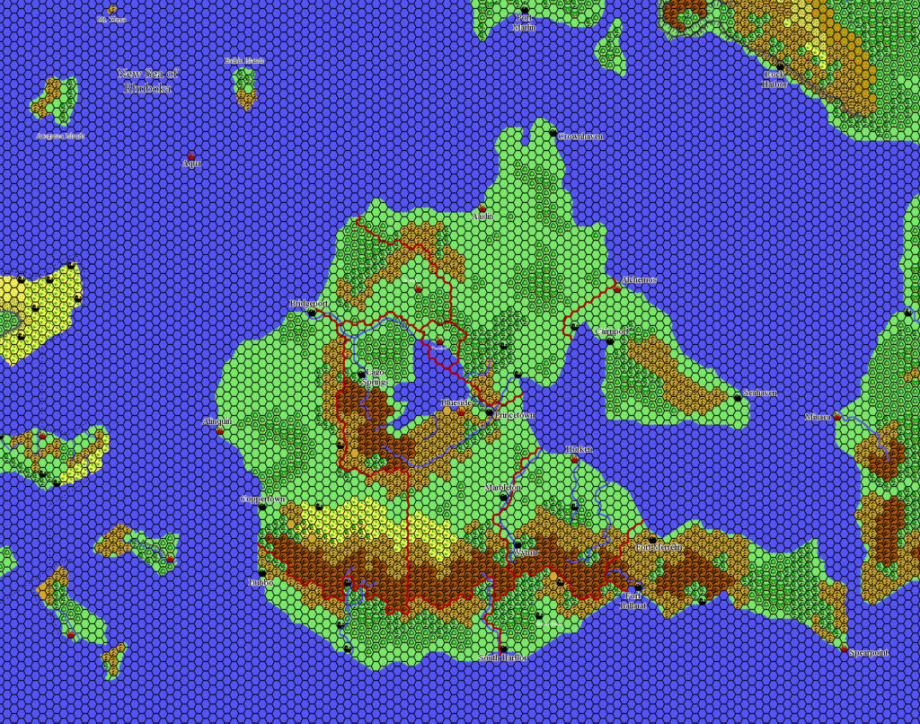 Bellissaria 1010 AC, 24 miles per hex by Thibault Sarlat, November 2004