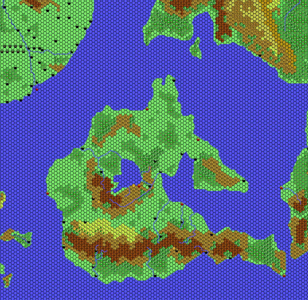 Bellissaria, 24 miles per hex by Thibault Sarlat, April 2002