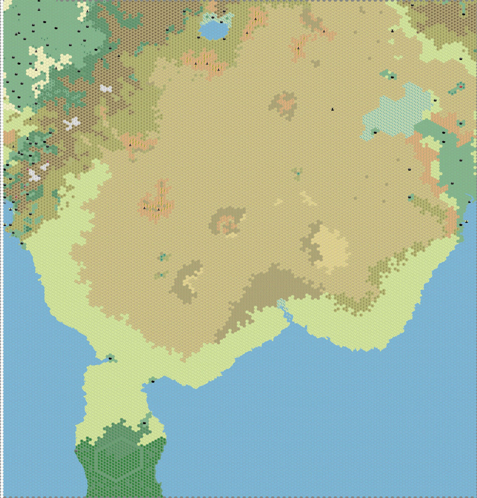 The Great Waste, 8 miles per hex by Thibault Sarlat, July 2005