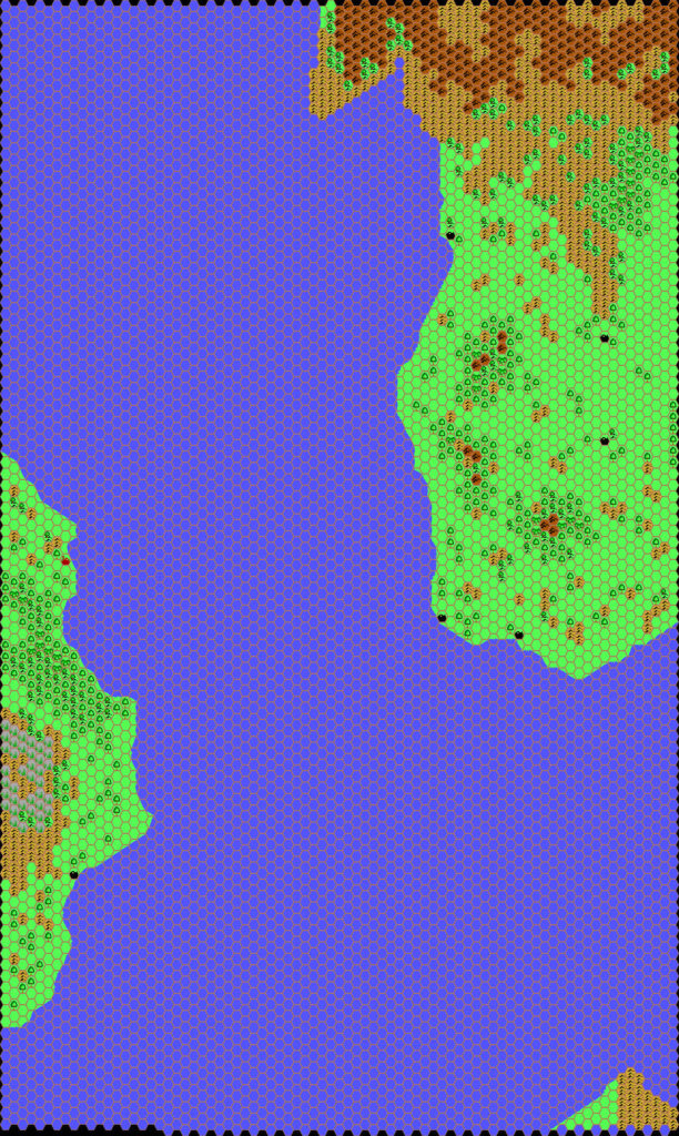 Haven and Dunadale, 8 miles per hex by Thibault Sarlat, July 2001