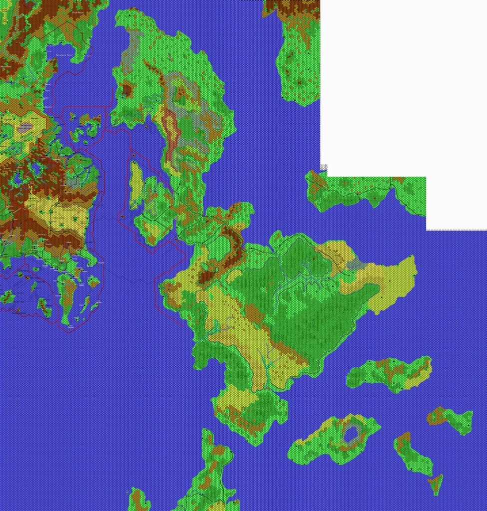 Isle of Dawn, 8 miles per hex by Thibault Sarlat, September 2002