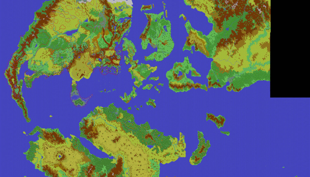 The Outer World of Mystara, 24 miles per hex by Thibault Sarlat, April 2002