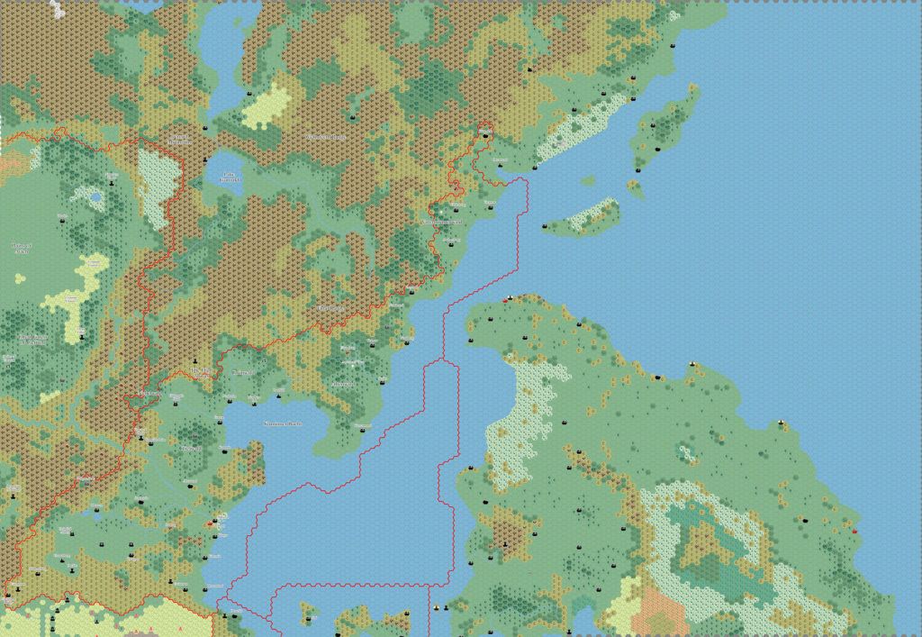 Norwold South, 8 miles per hex by Thibault Sarlat, January 2005