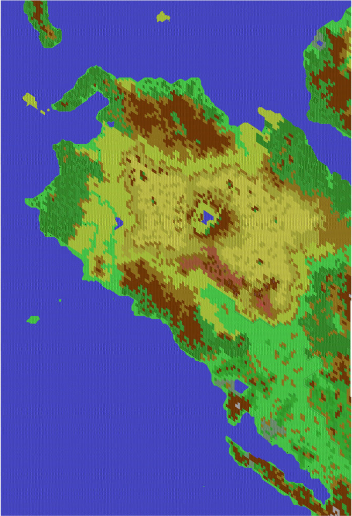 Western Davania, 8 miles per hex by Thibault Sarlat, April 2003