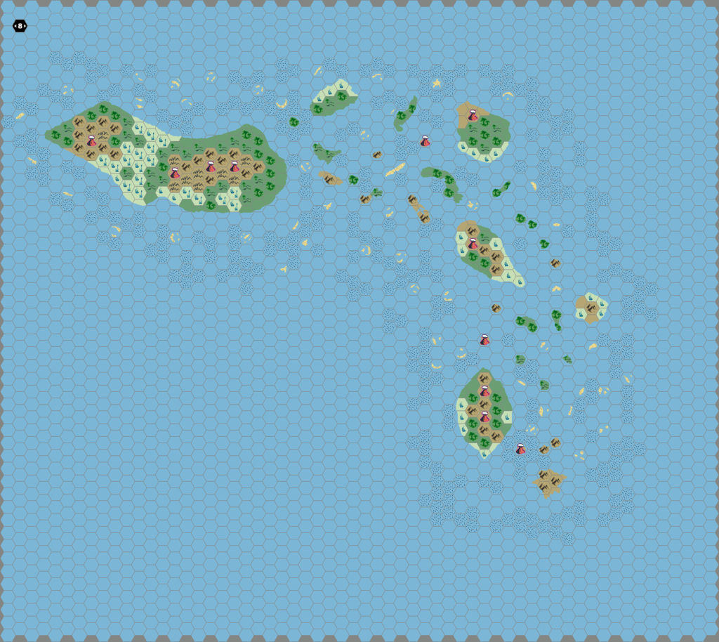 Isles of Steam, 8 miles per hex by Thibault Sarlat, December 2003