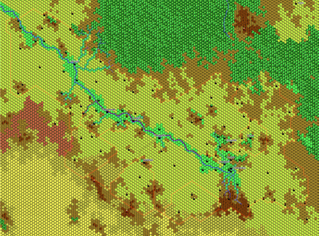 Polakatsikes 1019 AC, 8 miles per hex by Thibault Sarlat, February 2003