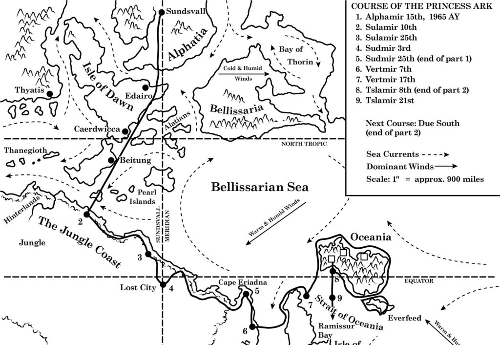 Replica of course map from Voyage of the Princess Ark Part 2, Dragon ...