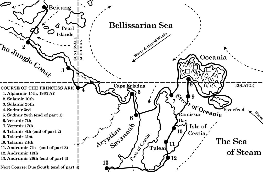 Replica of course map from Voyage of the Princess Ark Part 4, Dragon ...