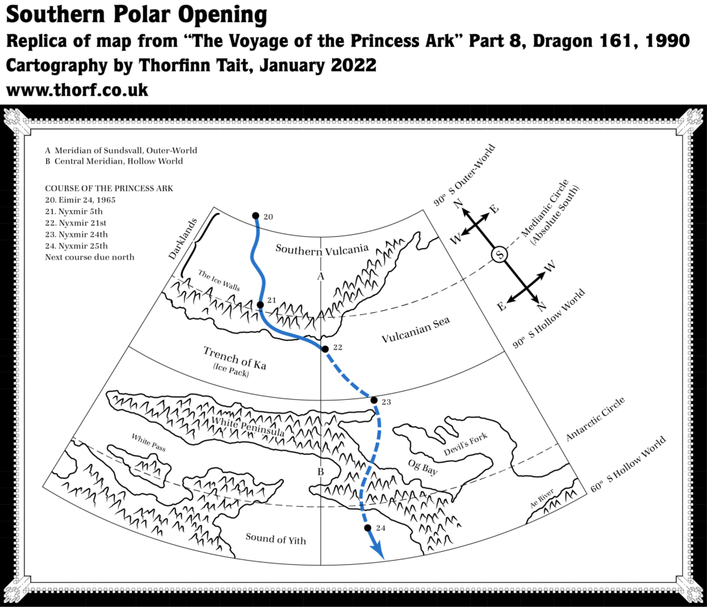 Replica of course map from Voyage of the Princess Ark Part 8, Dragon 161
