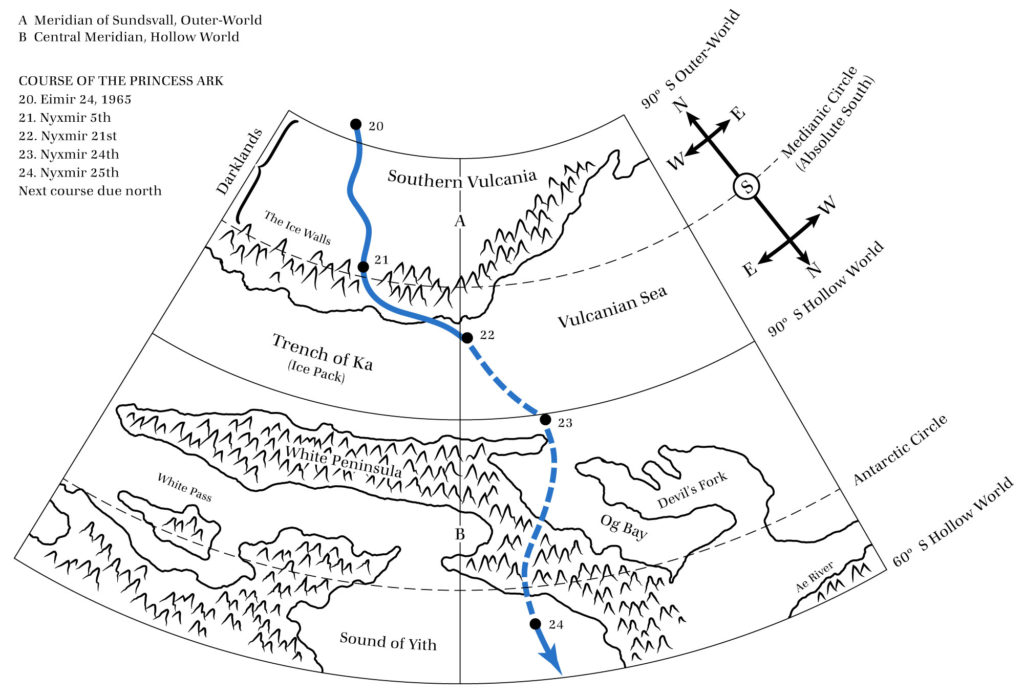 Replica of course map from Voyage of the Princess Ark Part 8, Dragon 161