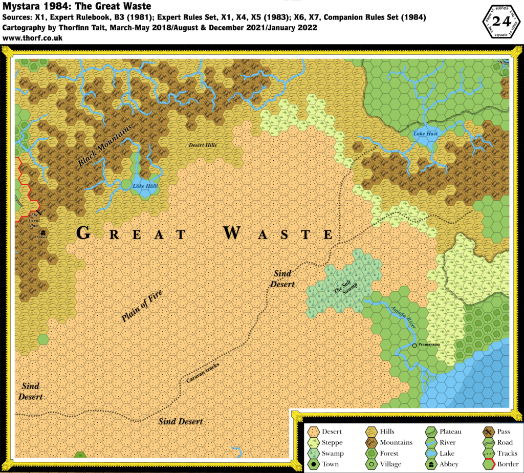 Great Waste 1984, 24 miles per hex
