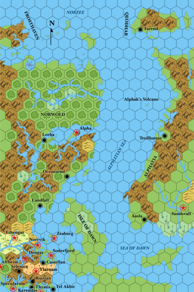 Norwold & Alphatia, 138 miles per hex (1985)