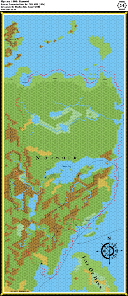 Norwold 1984, 24 miles per hex