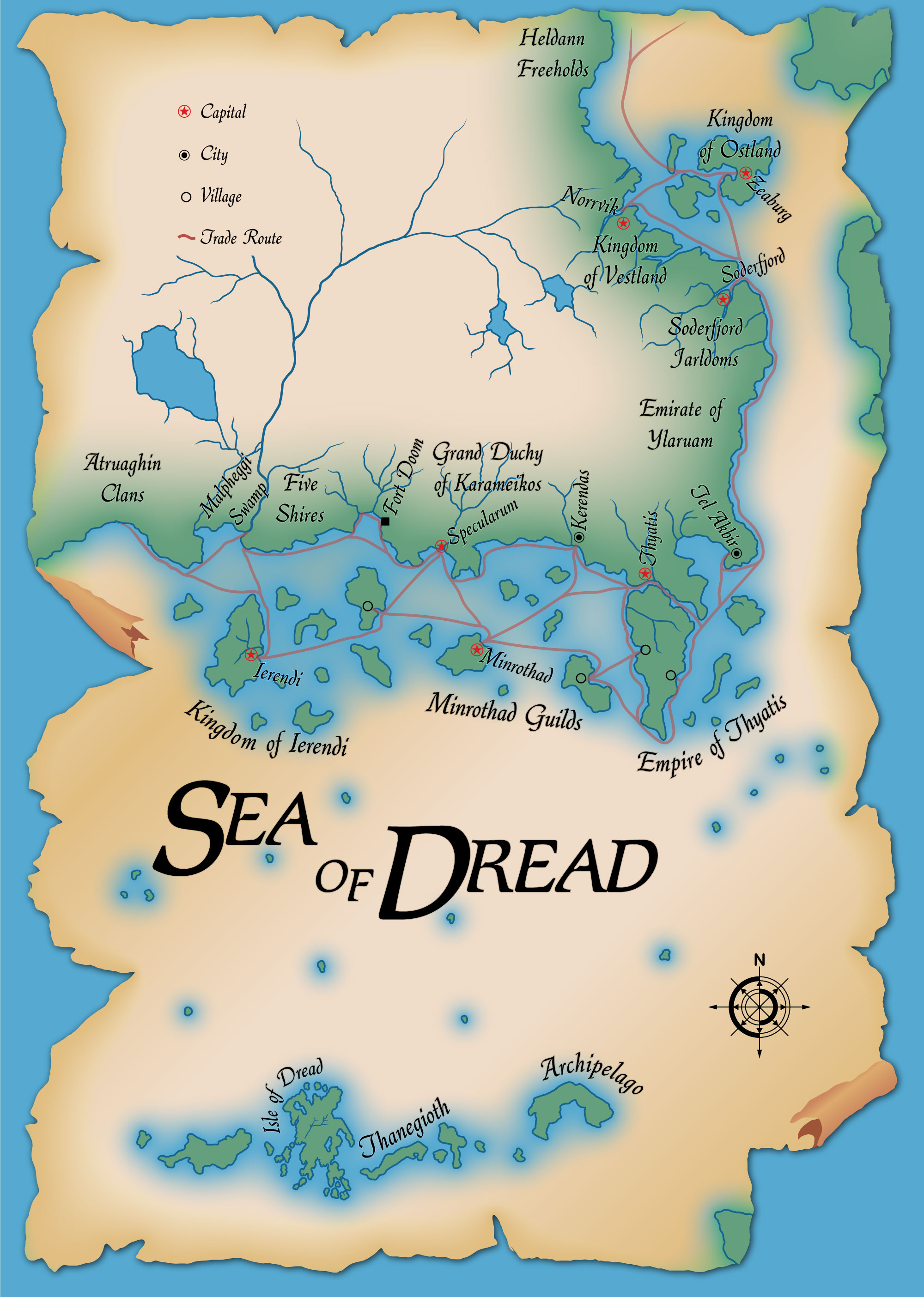 Sea of Dread Parchment Map 1984