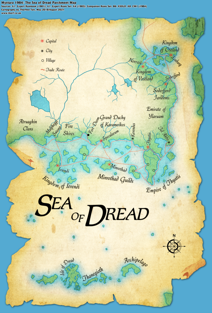 Sea of Dread Parchment Map (1984) (Grunge Variant)
