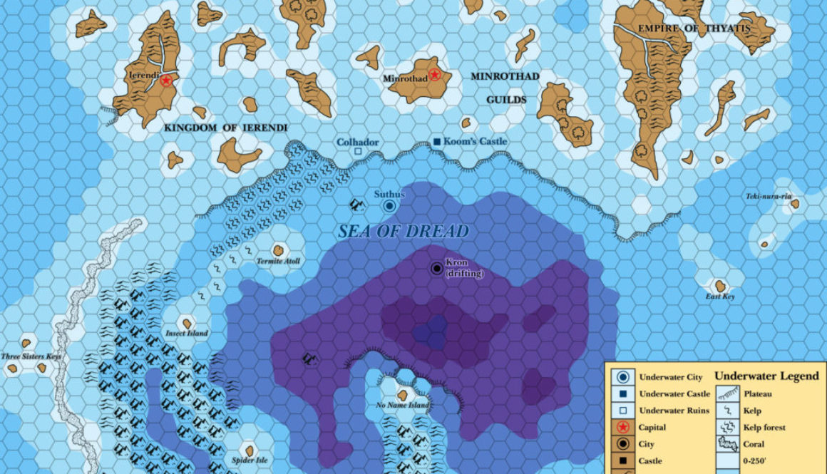 Sea of Dread Underwater 1984, 24 miles per hex