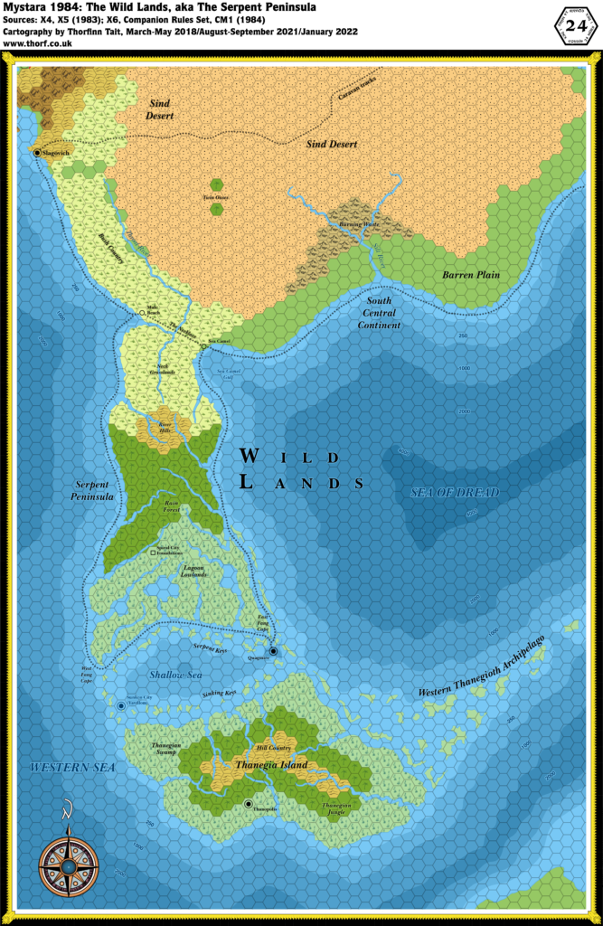 Serpent Peninsula, 24 miles per hex (1984)