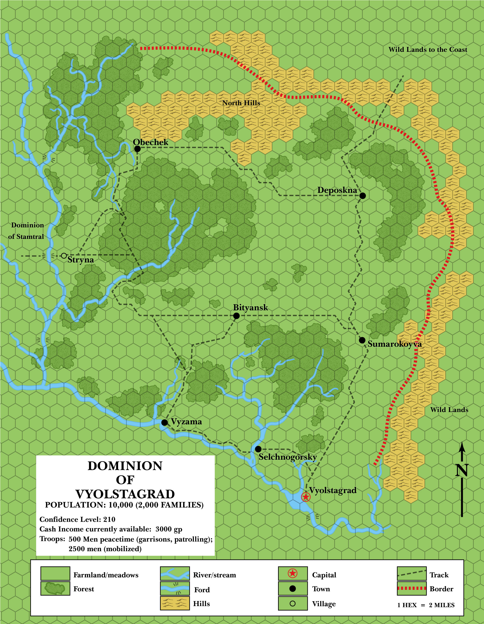 Dominion of Vyolstagrad, 2 miles per hex (1985)