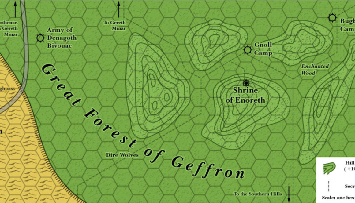 Great Forest of Geffron, 4 miles per hex (1986)