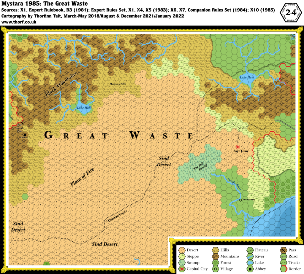 Great Waste, 24 miles per hex (1985)