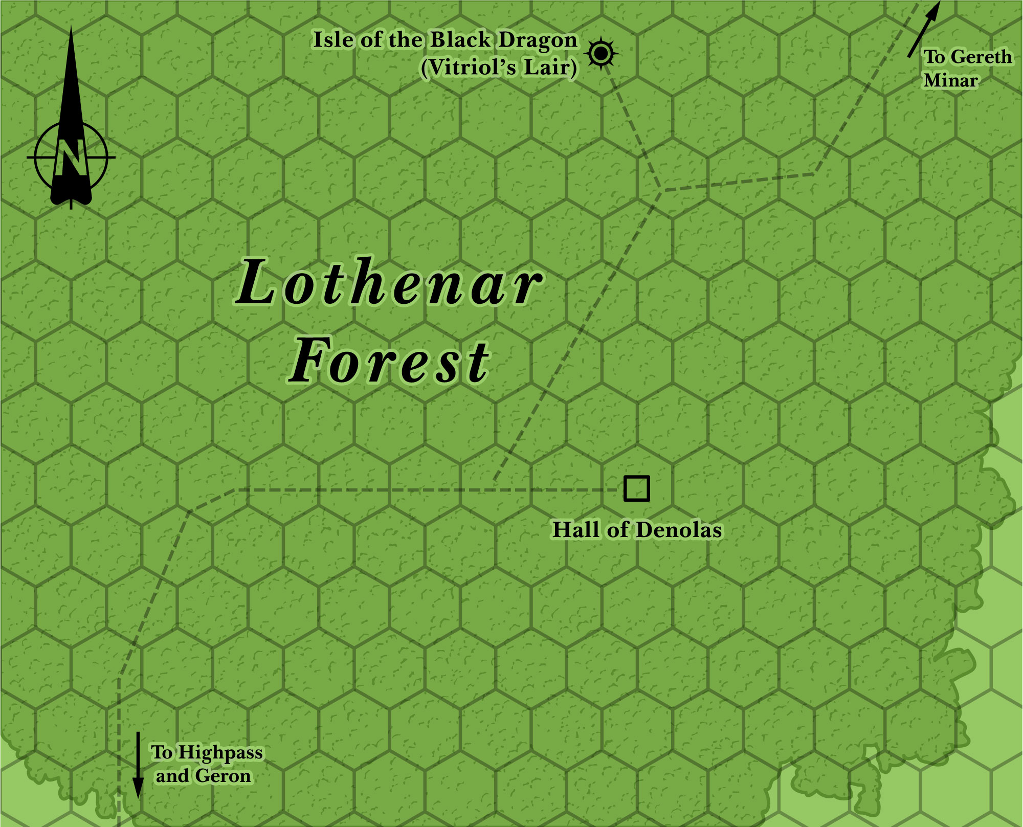 Lothenar Forest, 4 miles per hex (1986)