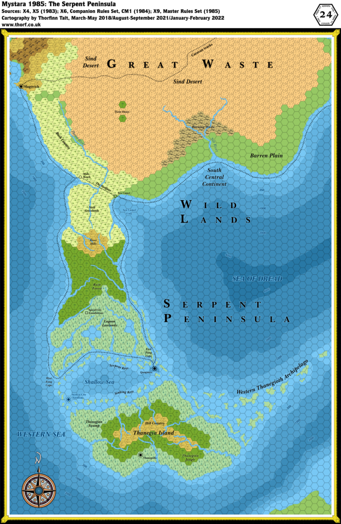 Serpent Peninsula, 24 miles per hex (1985)