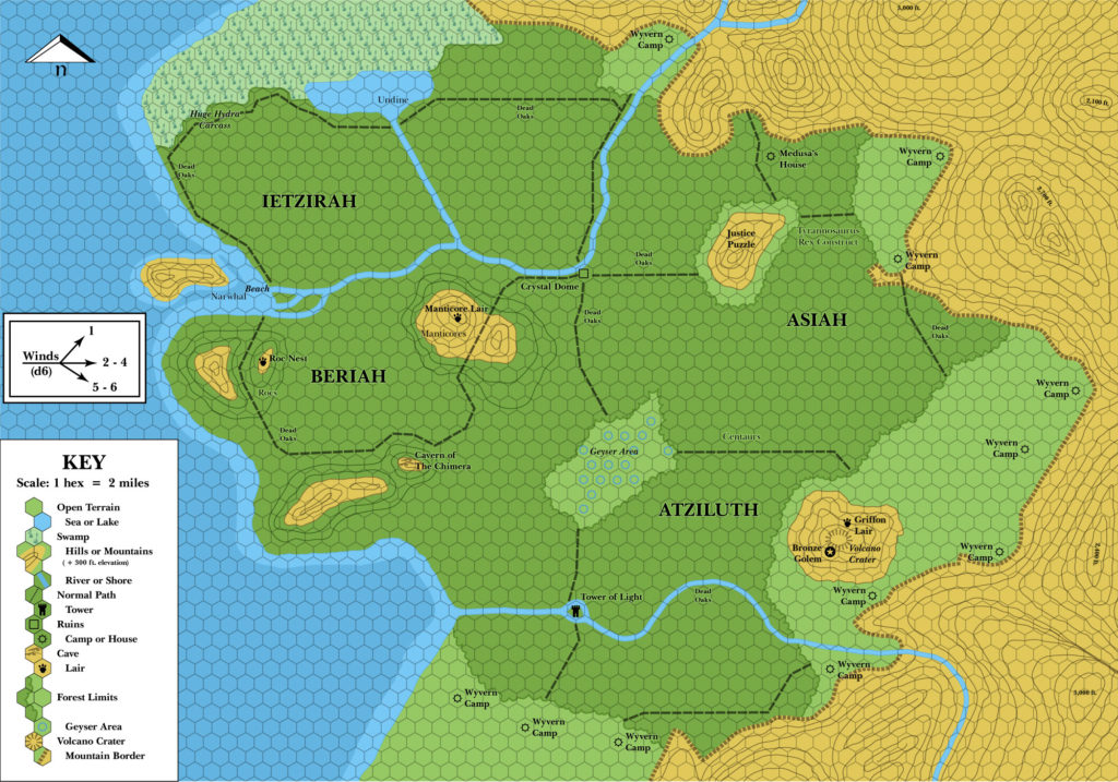 Sylvan Realm, 2 miles per hex (1986)