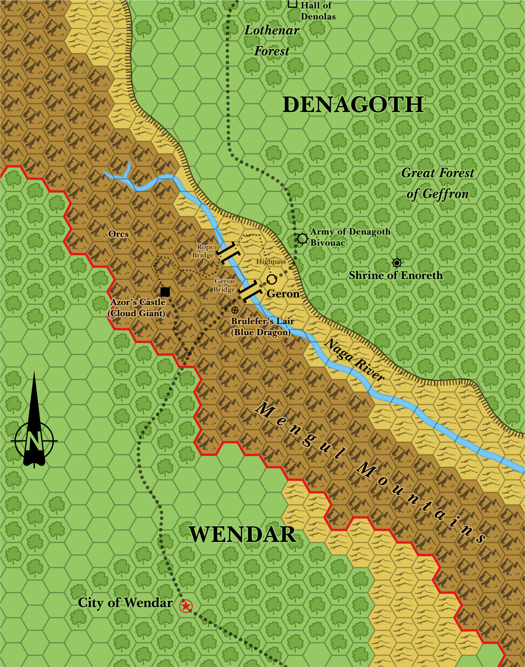 Trail to Denagoth, 12 miles per hex (1986)