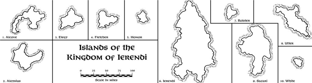 Replica of GAZ4 map of the Islands of the Kingdom of Ierendi