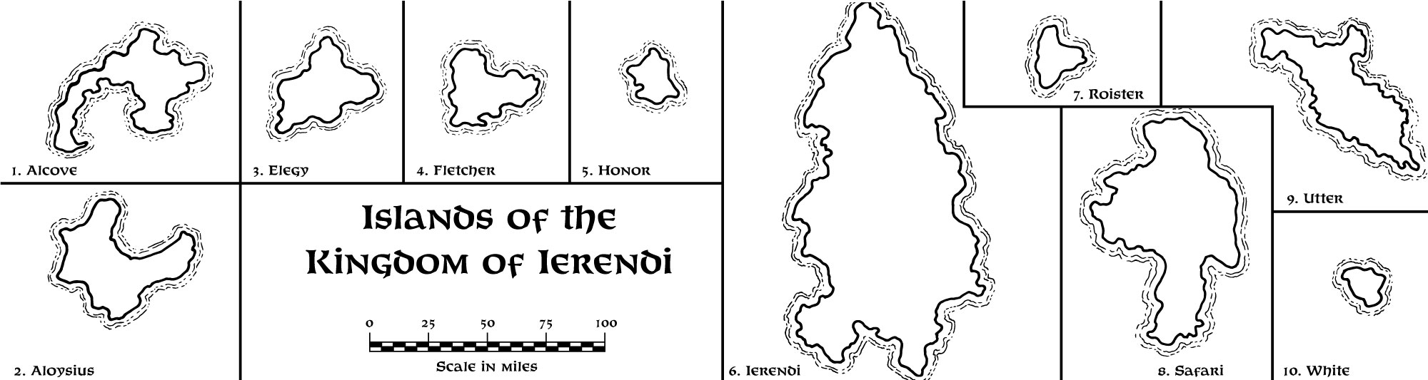 Replica of GAZ4 map of the Islands of the Kingdom of Ierendi