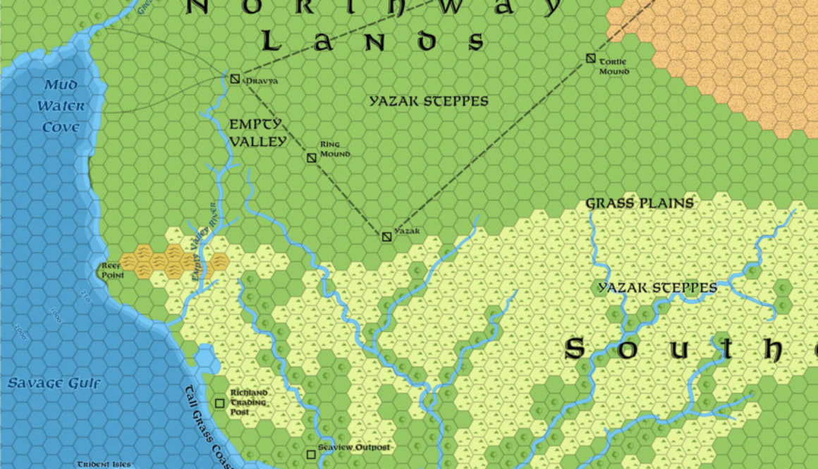 Great Northway Lands, 22.9 miles per hex (1987)
