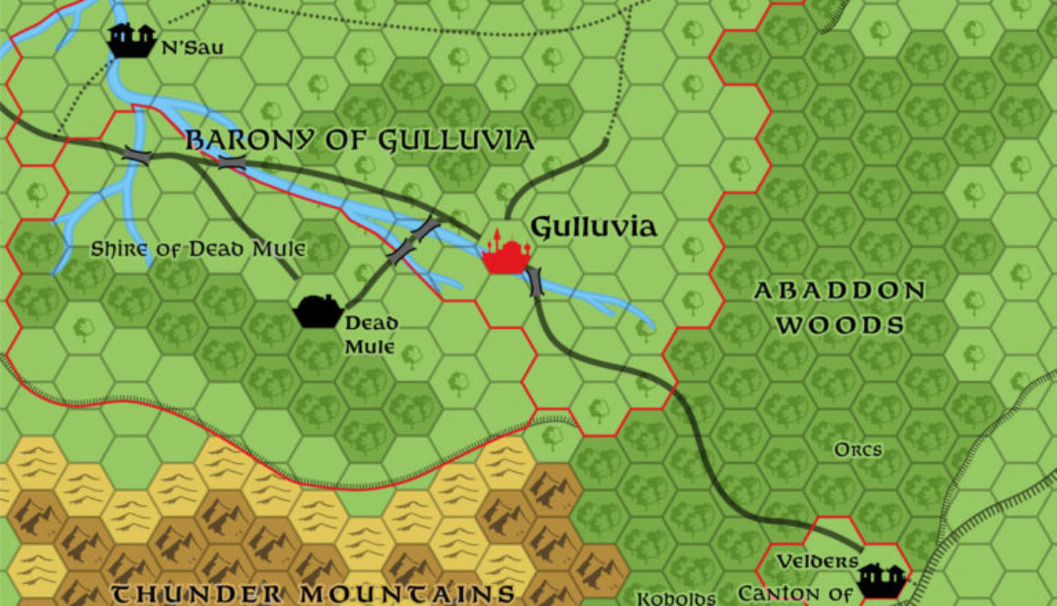 Gulluvia, 6 miles per hex (1987)