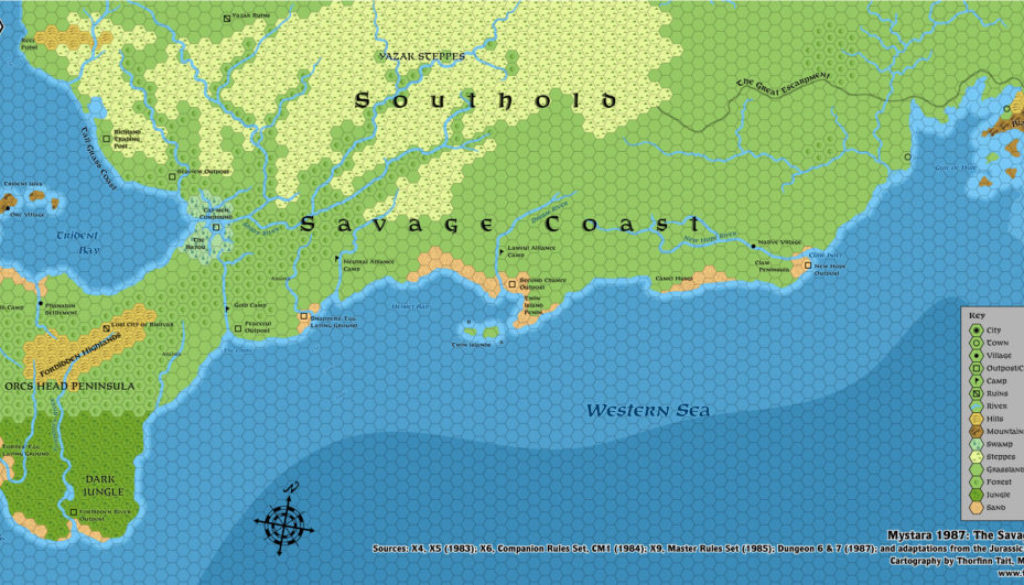 The Savage Coast, 22.9 miles per hex (1987)