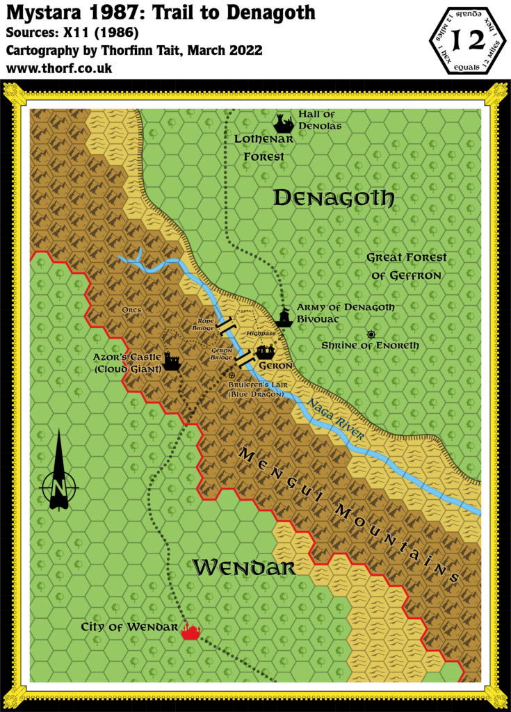 Trail to Denagoth, 12 miles per hex (1987)