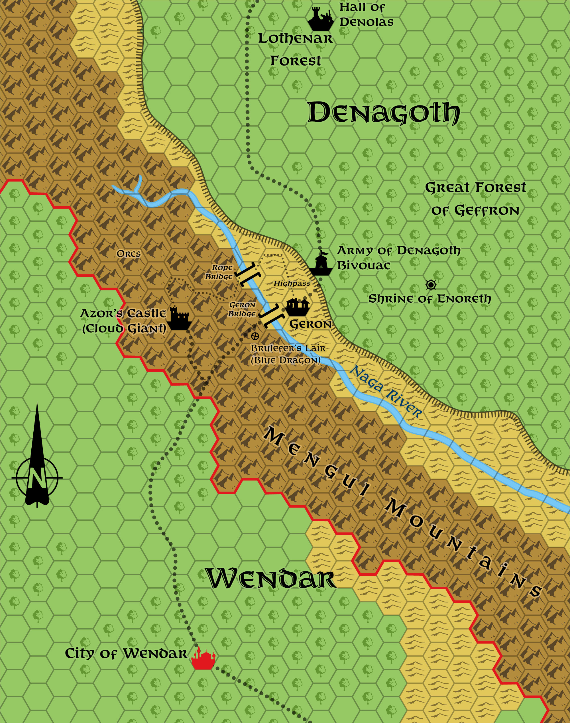 Trail to Denagoth, 12 miles per hex (1987)