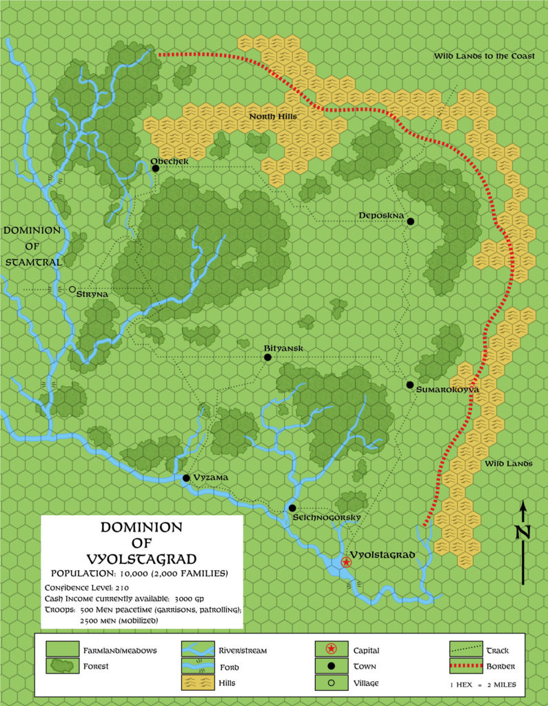 Vyolstagrad, 2 miles per hex (1987)