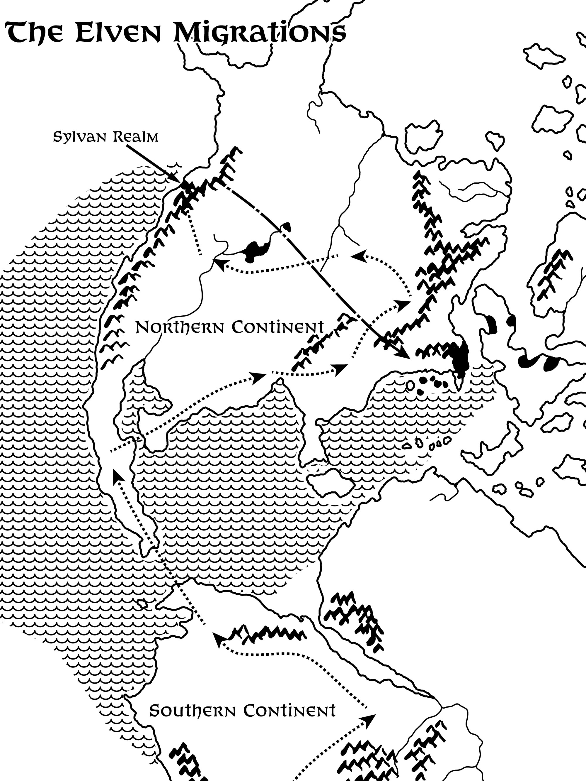 Replica of GAZ5’s map of Elven Migrations