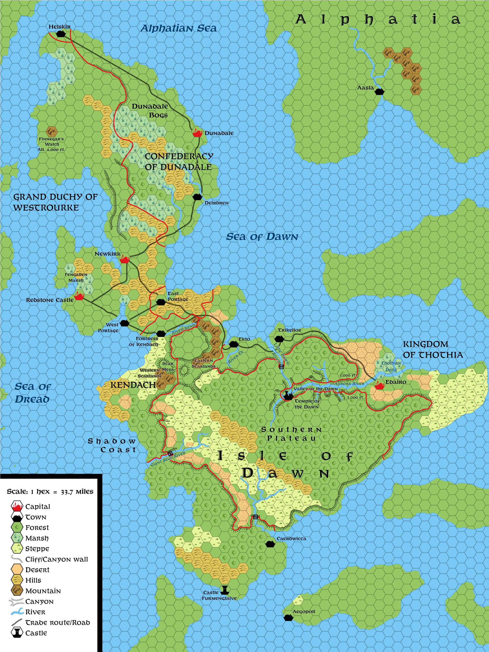 The Isle of Dawn, 33.7 miles per hex (1987)