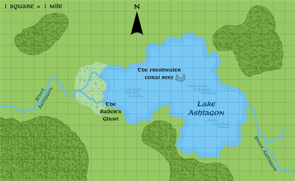 Lake Ashtagon, 1 mile per square (1987)