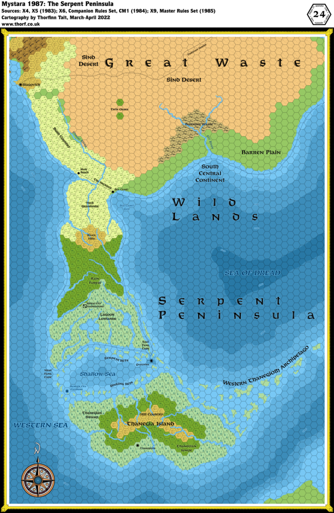 Serpent Peninsula, 24 miles per hex (1987)